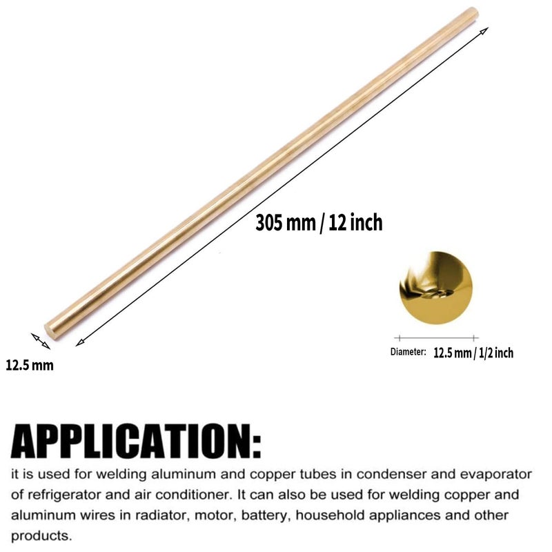PGCOKO 4PCS 1/2 inch Solid Round Brass Rod Lathe Bar Stock Kit for DIY Craft Tool, 12.5mm / 1/2 inch in Diameter 12 inch in Length - Image 2